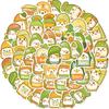 50 Cartoon Food Expressions Graffiti Stickers Personalized Decorative Guitar Notebook Suitcase DIY Waterproof Stickers