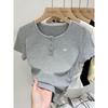 Women's Summer 2025 Pleated Lace Bow Short Sleeve T-Shirt