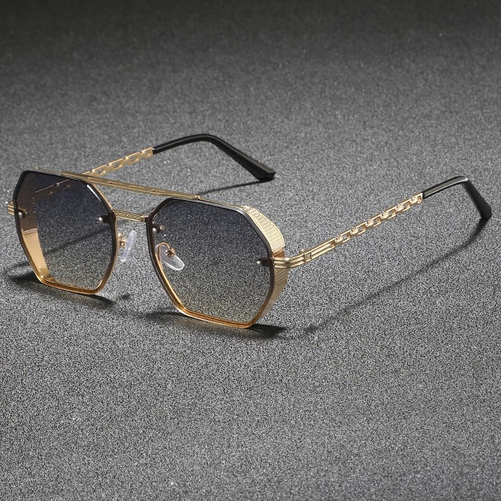 New High Quality Double Metal Chain Sunglasses Women Fashion Cool Design Brand Design Sun Glasses for Street Photography