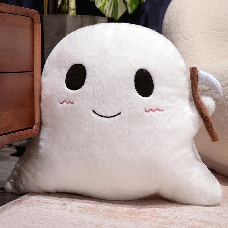 

Adorable Death God Plush Toy Small Ghost Doll Spooky Holiday Decoration Wraith Apparition Cuddly Sleeping Pillow Appeasing Plush Present 30cm белый