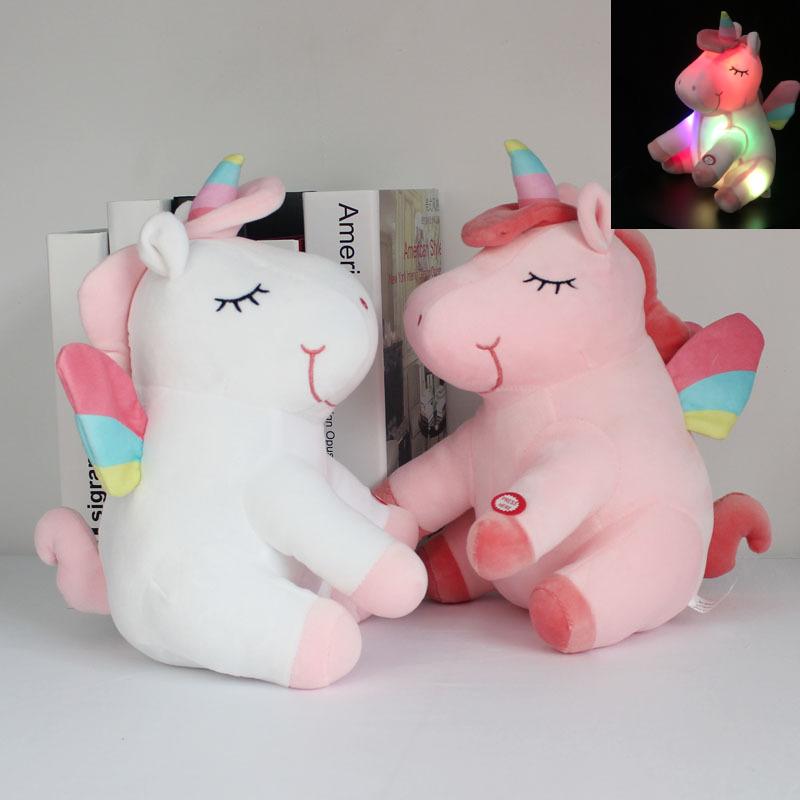 Lightup Led Rainbow Unicorn Plush Toy Home Decoration Doll Pillow Gift Kids