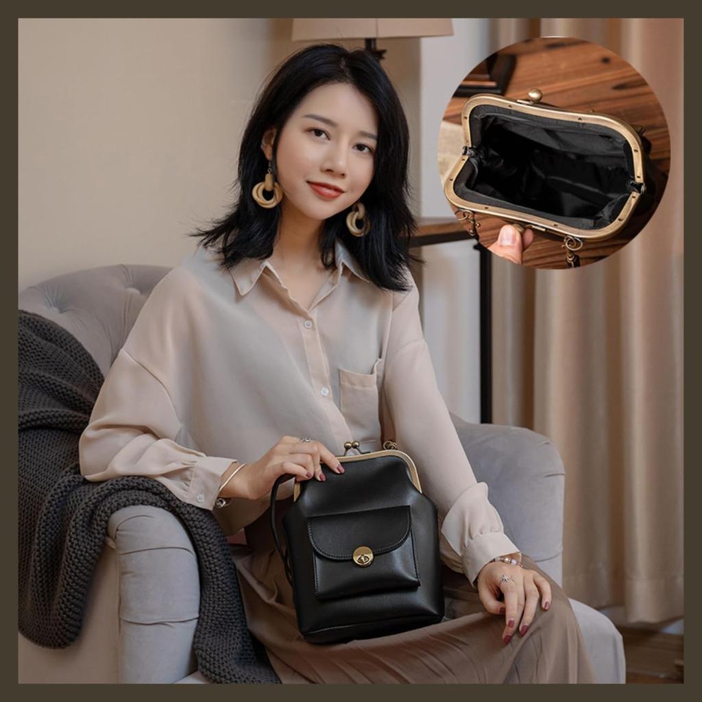 Schultertasche Crossbody 2way Leder Geburtstag Retro Schwarz Tasche, Tasche, Beutel, Handtasche, Tasche, Damen, Pendeln, Geschenk, Weihnachten, (Schwarz)