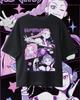 Huntrxx Anime Girls Graphic Tee - Purple Aesthetic Streetwear T-Shirt.