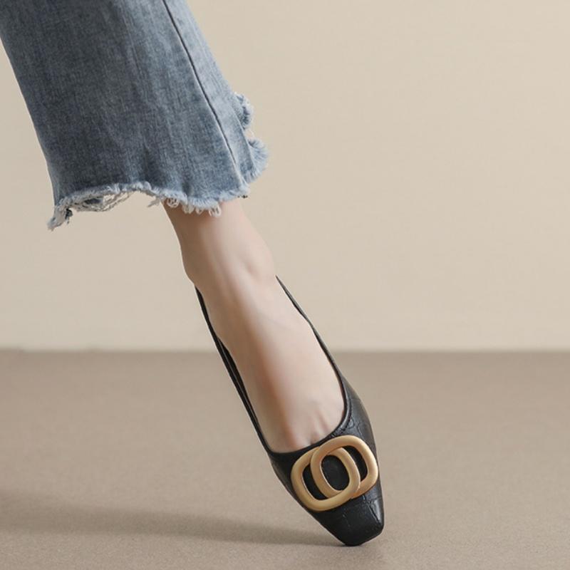 Fashion 2025 New Spring Women’s Chunky Heel Pumps Luxury Low Cut Mid Heels Leather Office  Soft Soled Plus Size 34-43 Single Shoes