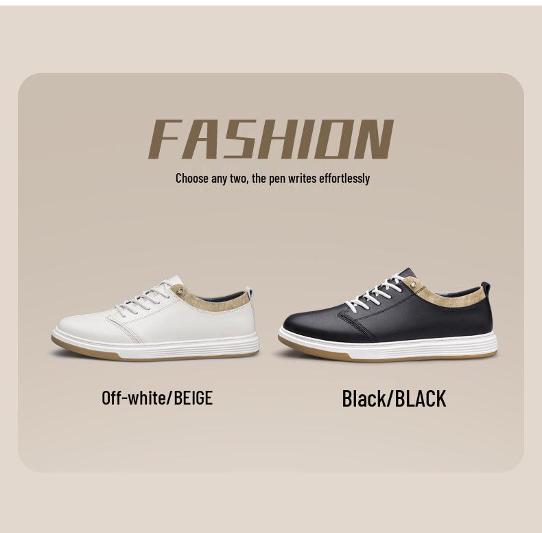 Men's Trendy Low-Top Skate Shoes: Korean Style Casual, Fashionable, Breathable Sneakers in White.