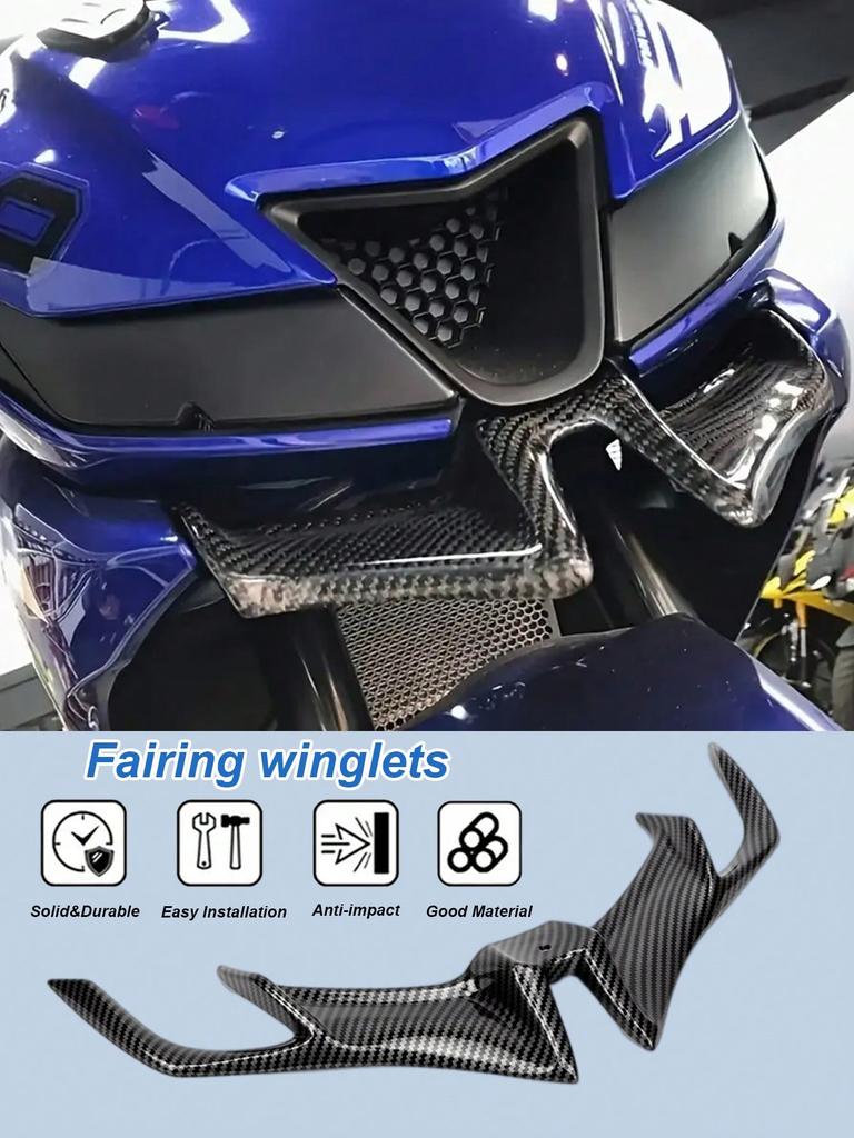 Divisor Delantero de Ala de Pato para Motocicleta, Spoiler de Labio de Aerodinámica ABS, Se Adapta a Suzuki/Honda/Yamaha/BMW/Triumph/Harley-Davidson, Rac