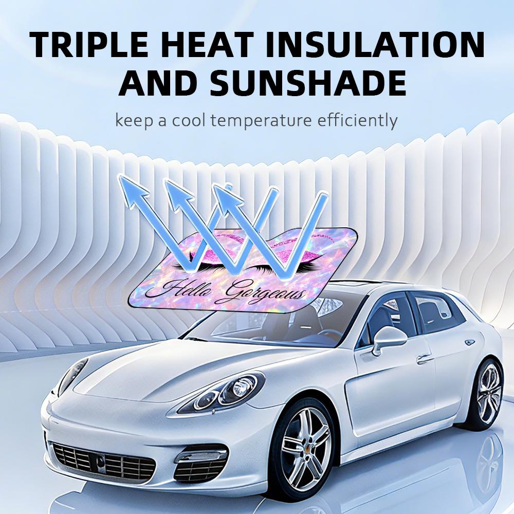 Hello Gorgeous Glam Art Sun Visor Car Front Windshield Shade UV Block Heat Shield Foldable Universal Fit CoverWindshield Sunshades 1