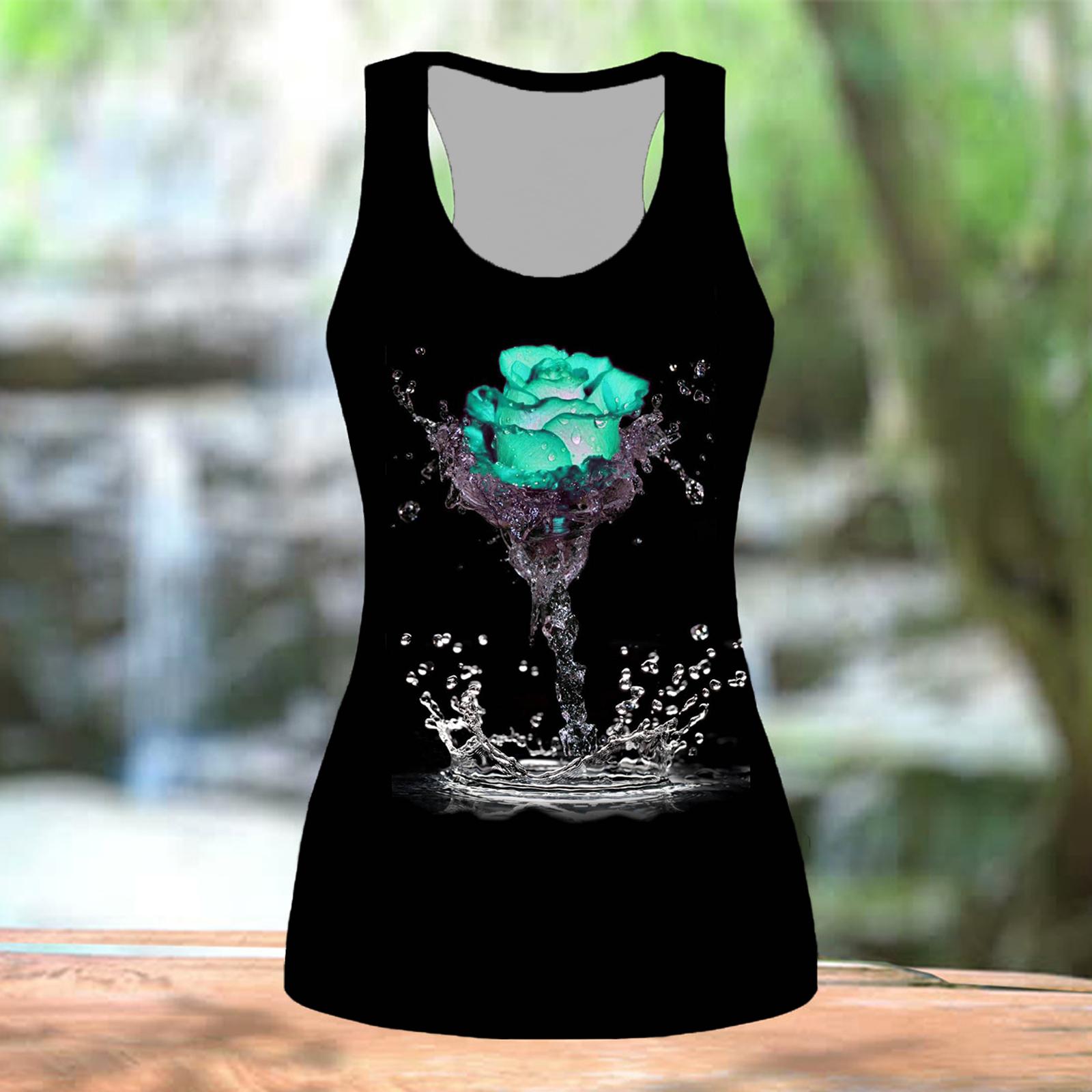 

3D принт розы для женщин, летние спортивные рубашки с принтом в полоску и лоскутное шитье, жилеты больших размеров S