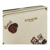 Coach Madi Metal Logo Floral Print Leather Cosmetic Bag Women's Chalk White