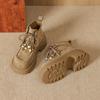 9691-6 Casual 2025 Thick-soled Height-increasing Lace-up Beaded Snow Versatile Martin Boots Muffin Heel Women's Shoes