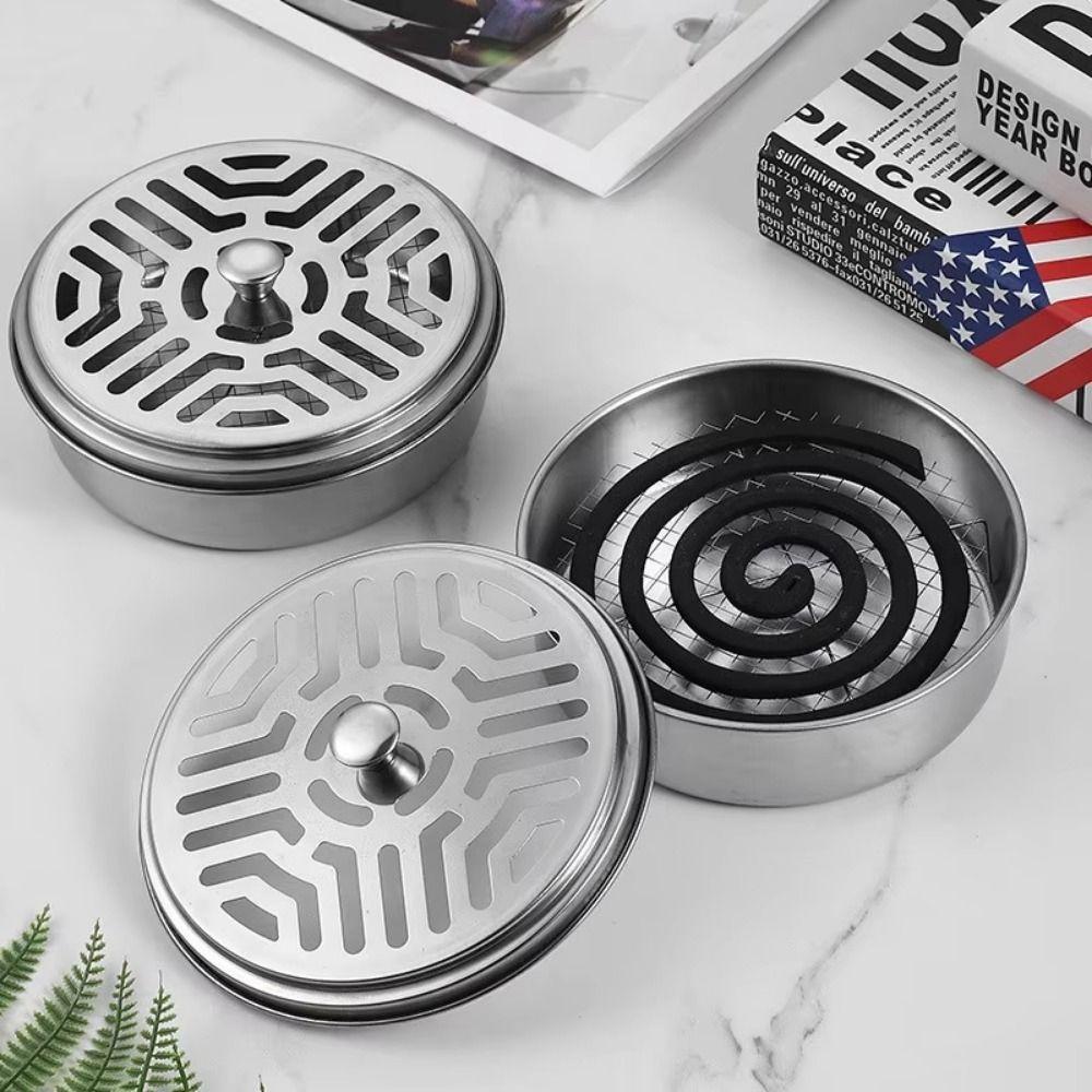 Stainless Steel Mosquito Coil Holder Anti-scalding Mosquito Coil Box Aromatherapy Tray Outdoor