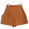 TOGA PULLA TP51-FF230 Brown Leather Stitch Shorts Bottoms 34 BrownUsed