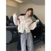 2025 Women’s Retro Casual Oversized Sweatshirt Jacket with Stand-Up Collar for Spring & Autumn