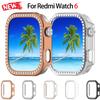 Women Diamond Case For Redmi Watch 6 Hollow PC Hard Cover Bumper For Redmi Watch 6 Smartwatch Protective Anti-drop Case