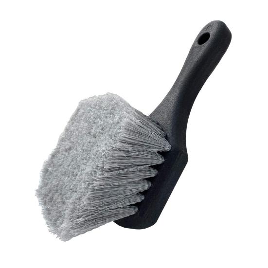 Car Wheel Cleaning Brush Short Handle Tire Rim Detail Brush for Vehicles Soft Triple Bristles Auto Cleaning Tools