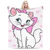 Aristogatos Marie Gato Mantas Tejidas Rosa Lana Manta de Tiro Verano Aire Acondicionado Portátil Suave Cálido Colcha