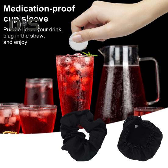 Copri Bicchiere Protettivi dall'Alcool Coperchi Riutilizzabili per Tazza con Foro per Cannuccia Design ad Anello Elastico Copri Tazza Protettore per Bar Club Festa