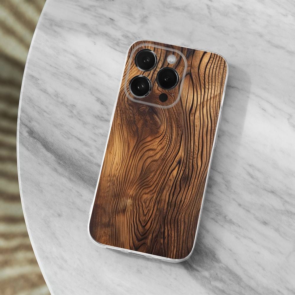Natural Wood Pattern For iPhone 16,13,12,11,17,14,15,Pro,Max,Plus,X,XS,XR,SE,Mini Transparent Soft silicone Case