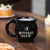Creative Witches Brew Witch Cauldron Coffee Mug Black Ceramic Cups Halloween Tabletop Decoration