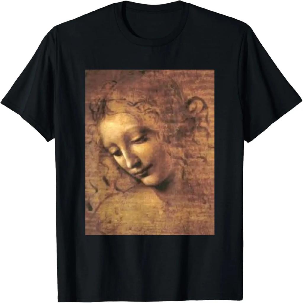 Head of a Woman Leonardo Classic Art Painting Vintage Retro T-Shirt