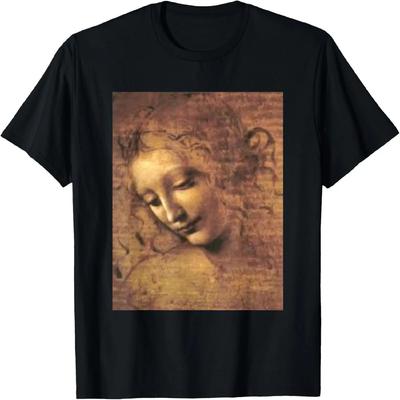 Head of a Woman Leonardo Classic Art Painting Vintage Retro T-Shirt