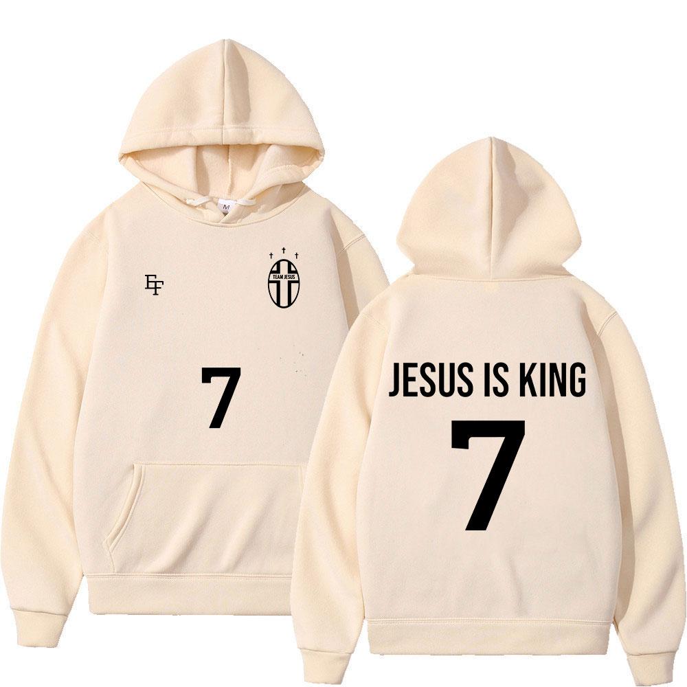 Jesus Is King 7 Christian Bible Verse Hoodies Men Women Clothing Fashion Harajuku Sweatshirts Fleece Casual Long Sleeve Pullover