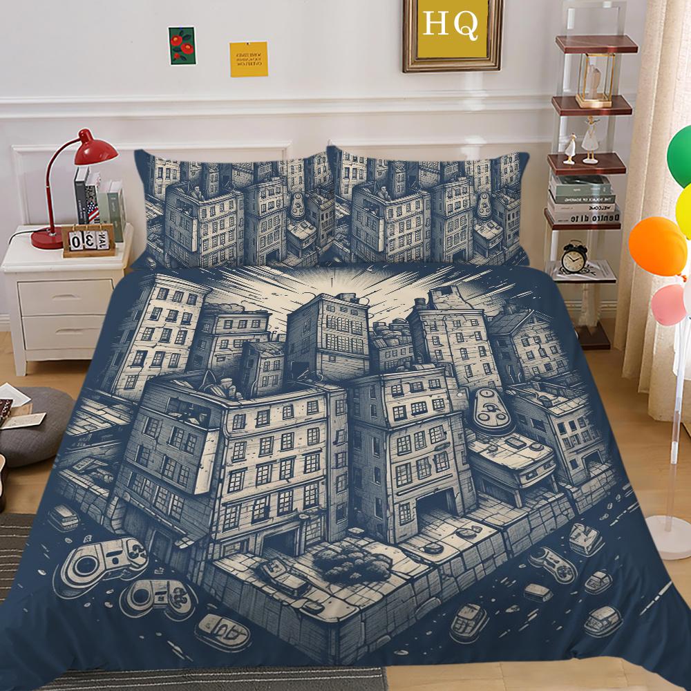Bedding Sets High Quality Polyester Game Handle Printed Bed Cover Polyester Bedspreads Cool Home Textiles Single Size Pillowcase