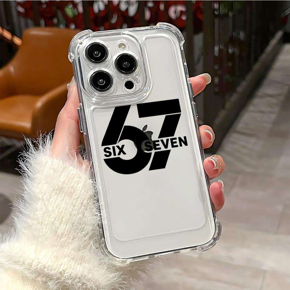 

Phone Case 67 Six Seven For iPhone 17 16e 16 15 14 13 12 11 Mini Air Pro Max X XR XSMax 7 8 Plus Anti Fall Transparent Cover iPhone 15 Pro