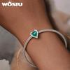 WOSTU 925 Sterling Silver Heart Shape Thermosensitive Stone Charm Beads for Women Girls Bracelet & Bangle DIY Jewelry