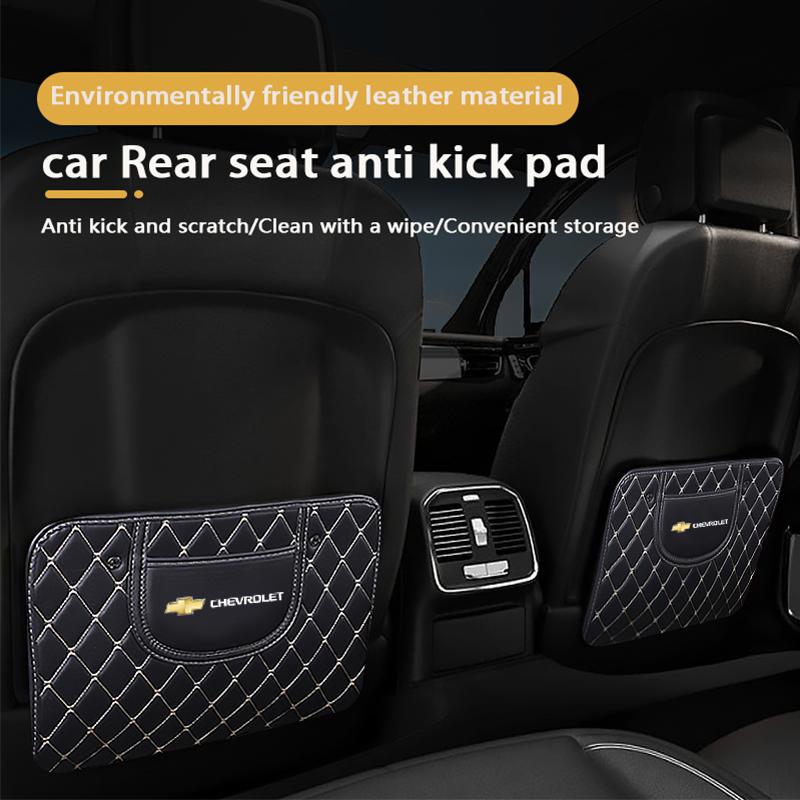 Plydt2 Car Seat Back Anti-kick Pad Storage Bag Organizer Rear Protection Auto Accessorie For Chevrolet Spark Captiva Cruze Tracker Onix