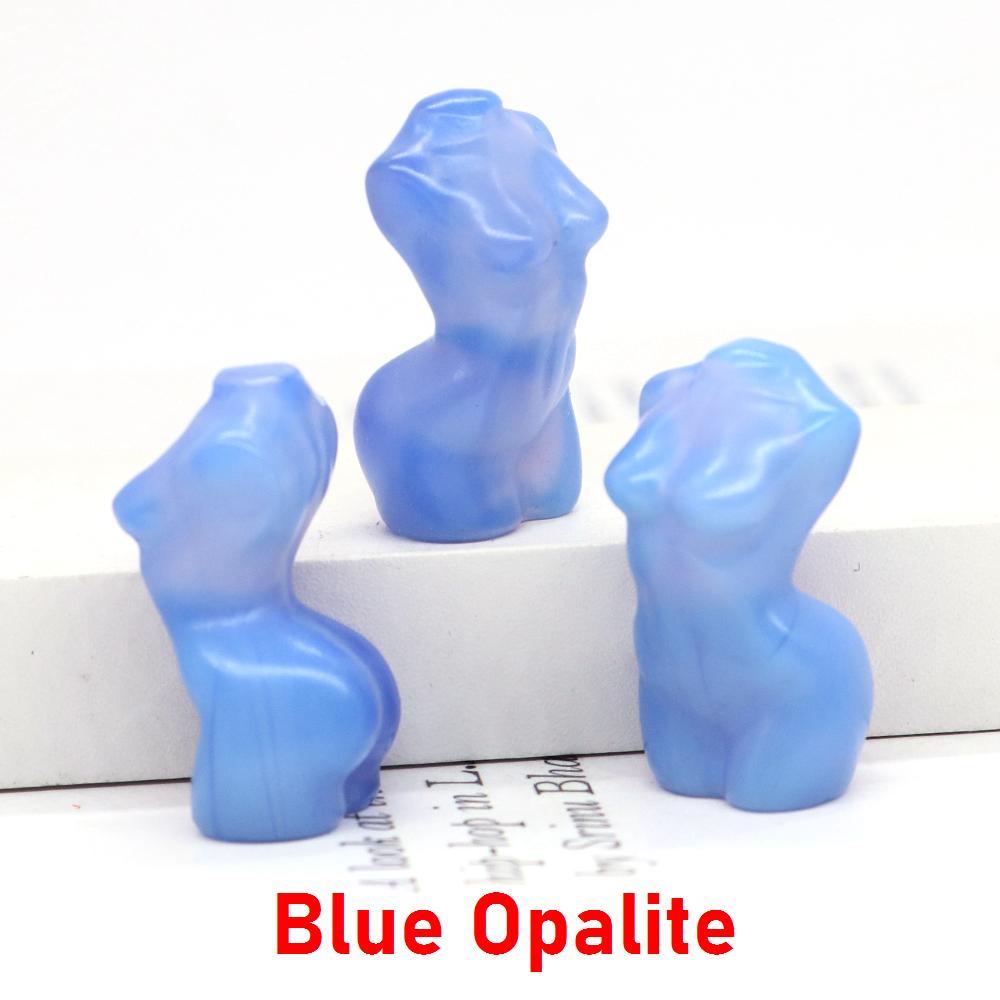 1,2" Sexuelle Damenmodell-Statue Heimdekoration Heilkristall Geschnitzter Edelstein Weiblicher Körperbüste Figur, Reiki Rosenquarz Göttin Geschenke