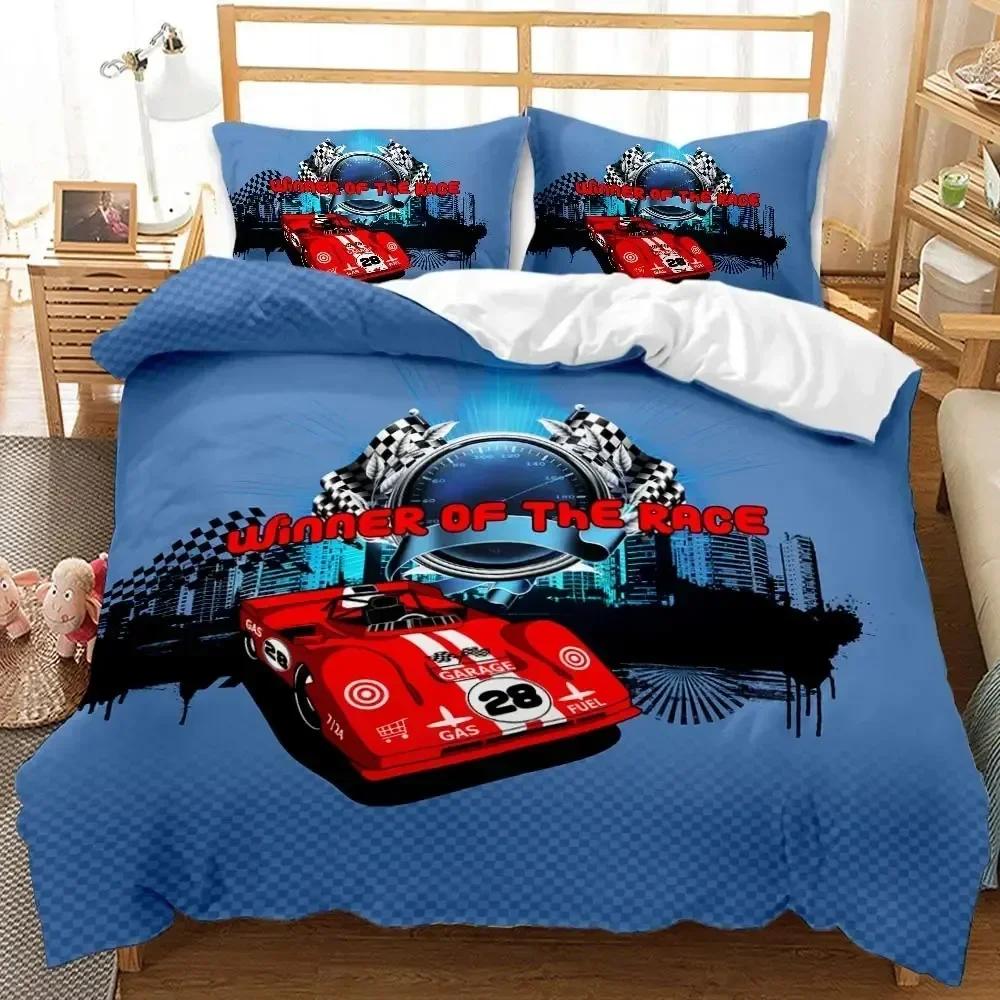 

Top racing cars Race Car Extreme Sports Cool Car Sports Bedding Set Boys Girls Twin Queen Size Duvet Cover Pillowcase Kids Adult 135x200cm