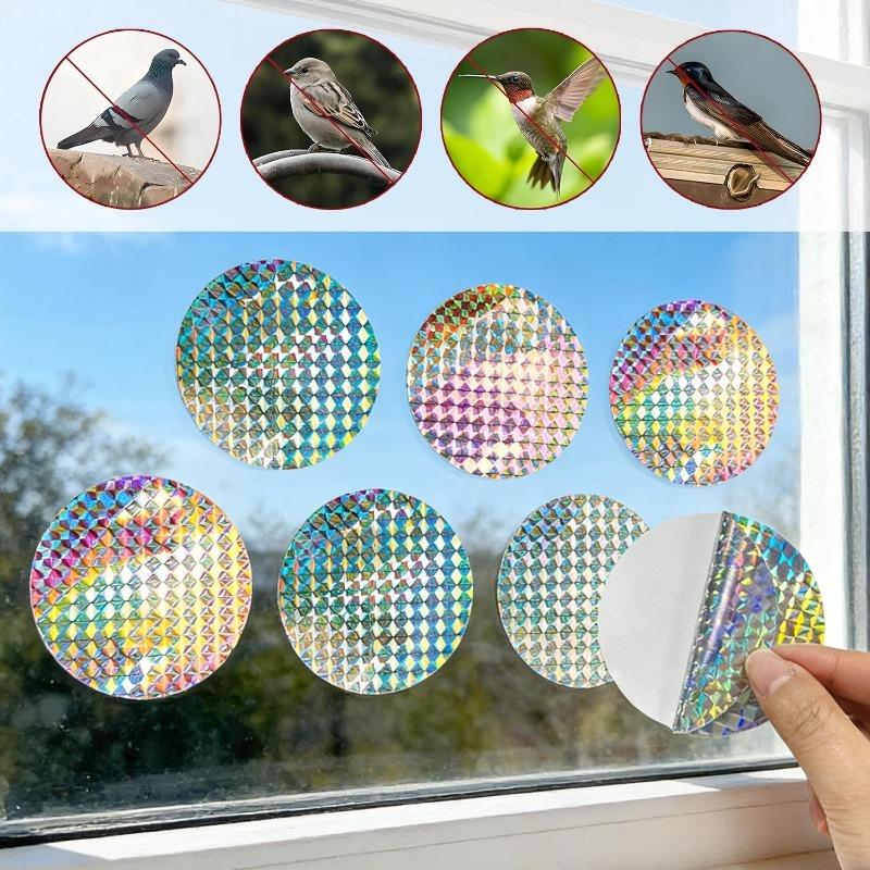 100/20PCS Round Paste Type Bird Repellent Tape Reflective Anti Bird Scare Eflective Stick Tape Pigeon Farm Bird Chasing Tools