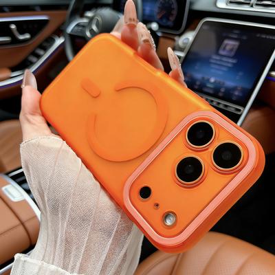 Luxury Matte Skin Feel Magnetic Phone Case For iPhone 16 15 Pro Max 17pro For Magsafe Wireless Charging Frosted Candy Hard Cover
