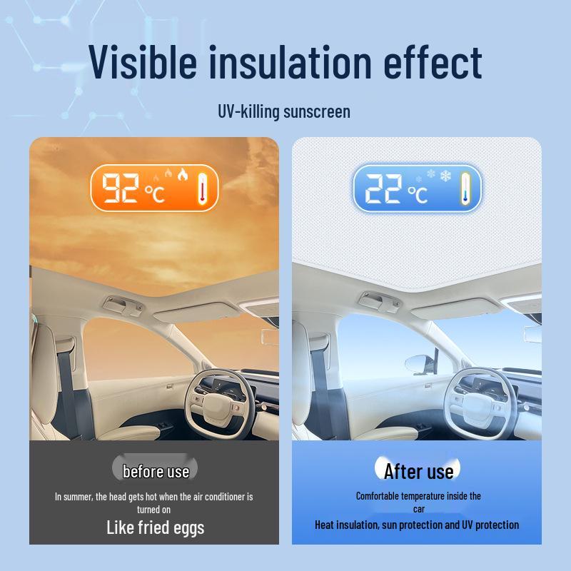 Silicone Suction Sunroof Heat Insulation Sunshade for Zeekr 001, 007, 009, 7X.