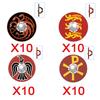 MOC Medieval Military Building Blocks Accessories Ancient Castle Knight Armor Viking Round Dragon Shield Flag Brick Toy Gift R62