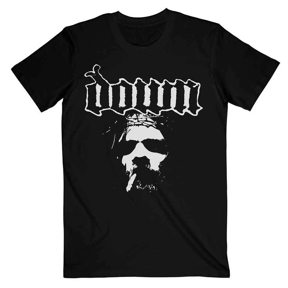 T-shirt Down Faccia di Gesù che Fuma logo band ufficiale Uomo Nero