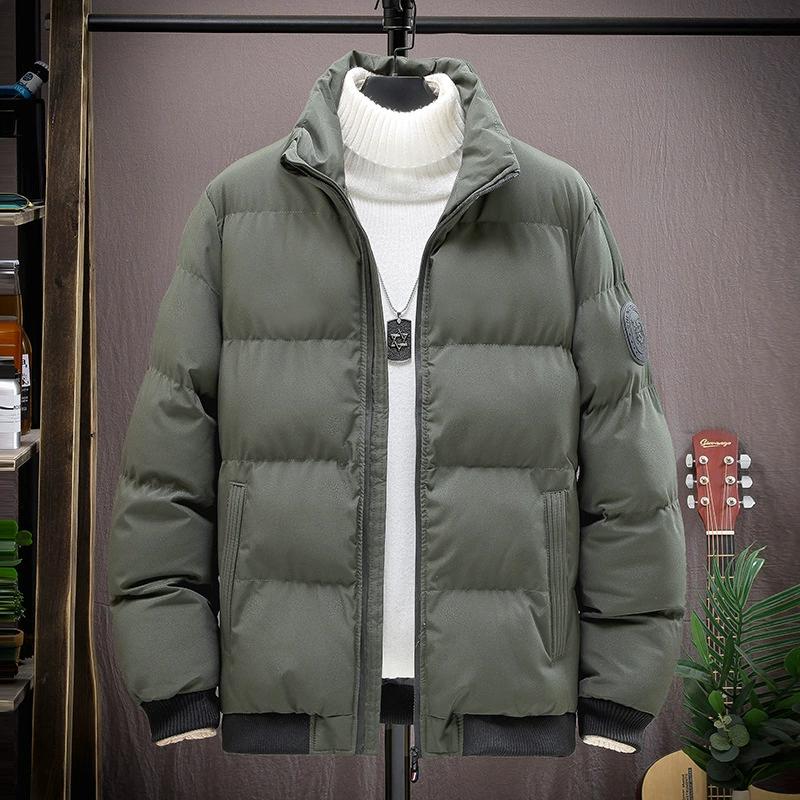 Down Cotton-padded Jacket Men's Autumn and Winter Thickened Warm Stand-up Collar Bread-padded Jacket Men's Jacket