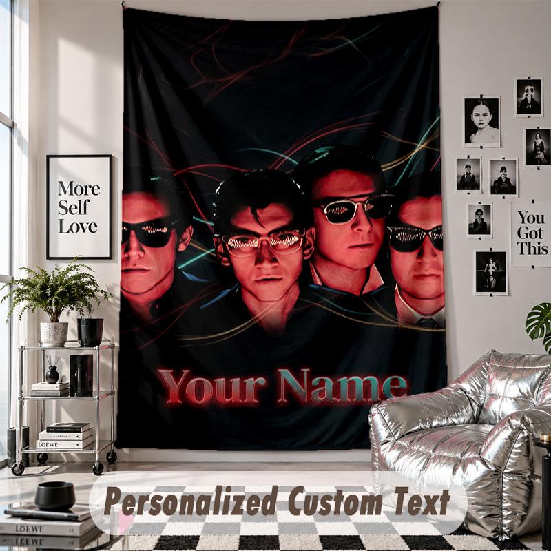 Wall Hanging Tapestry With Custom Name & Text, Arctic Monkeys Decorative Tapestry For Bedroom
