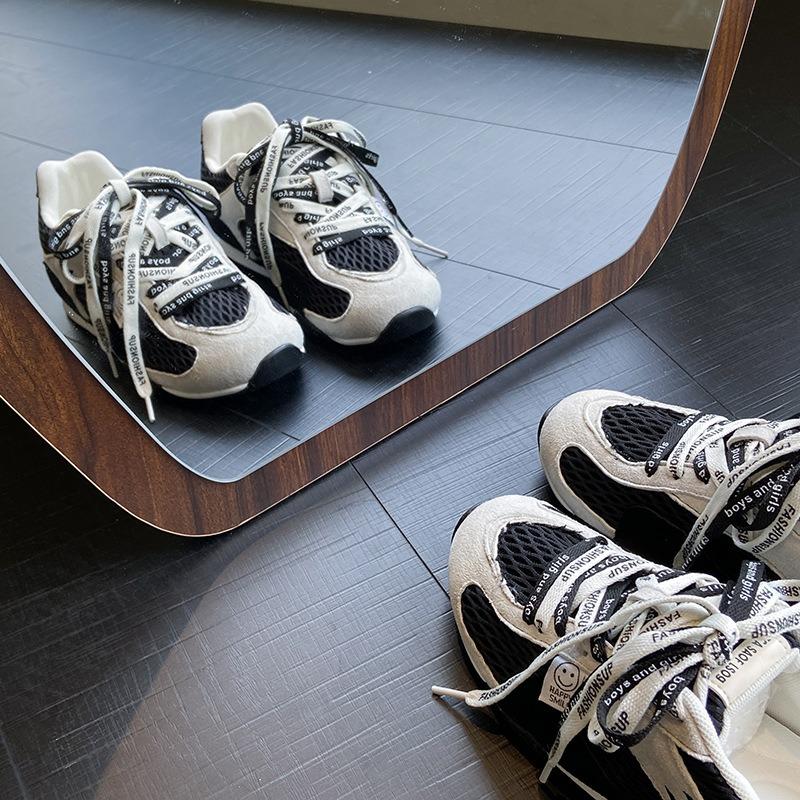 Leather version~ Retro fishing net women's summer models mesh breathable thick-soled versatile casual sports shoes tide