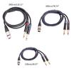 3-Pin XLR Female to Dual 6.35mm 1/4'' TS Mono Microphone Patch Cable for Speaker