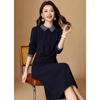Women's Versatile Faux Two-Piece Plaid Lapel Dress