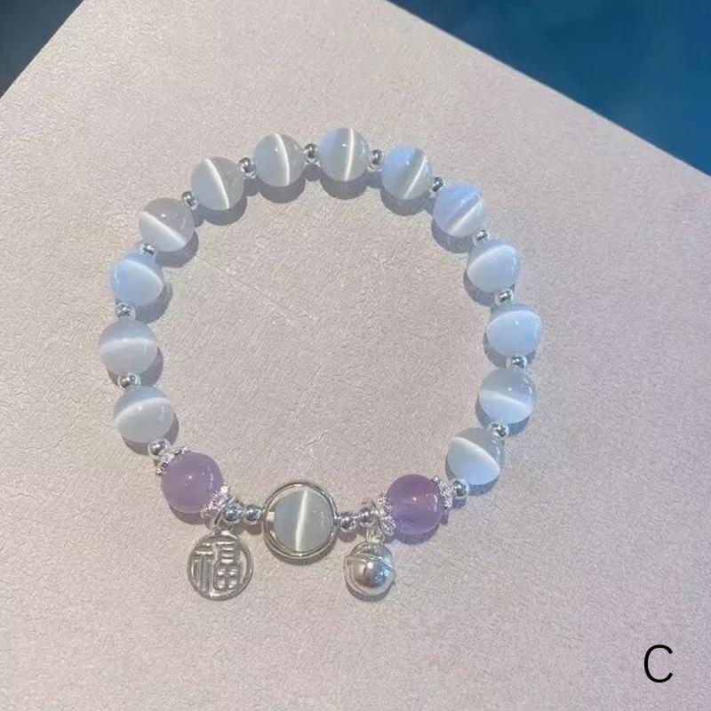 Opal Sea Treasure Moonlight Crystal Bracelet Light Luxury Elastic Bracelet For Girls Women Jewelry Accessories