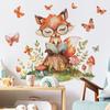 Cartoon Fox Reading Children's Room Kindergarten Wall Beautification Wall Stickers Self-adhesive