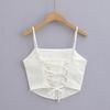2025 Spring Women's Sexy Satin Fishbone Tube Top Camisole with Back Tie