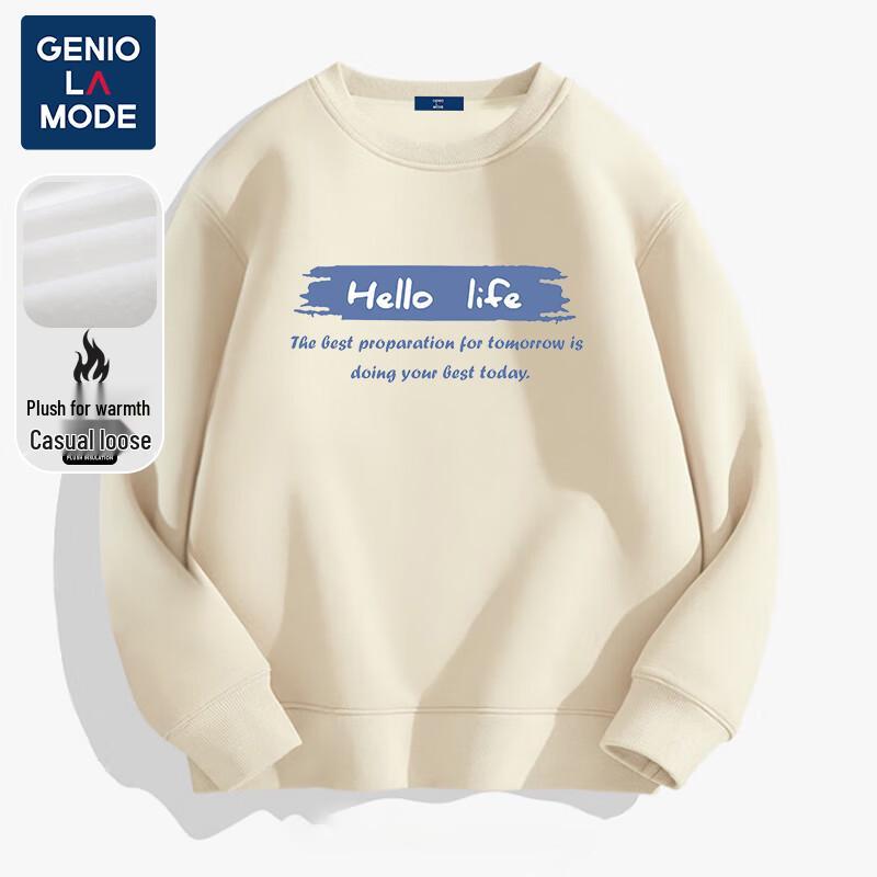 GENIOLAMODE Men's Streetwear Heavyweight Crewneck Sweatshirt