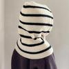 Winter Kids Balaclava Hat Korean Stripe Toddler Hooded Beanies Warm Woolen Children Boy Girl Knitted Caps Scarf