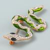 Popular Vintage Diamond Blue Snake Brooch Fashion Versatile Animal Pin Clothing Brooch Accessories