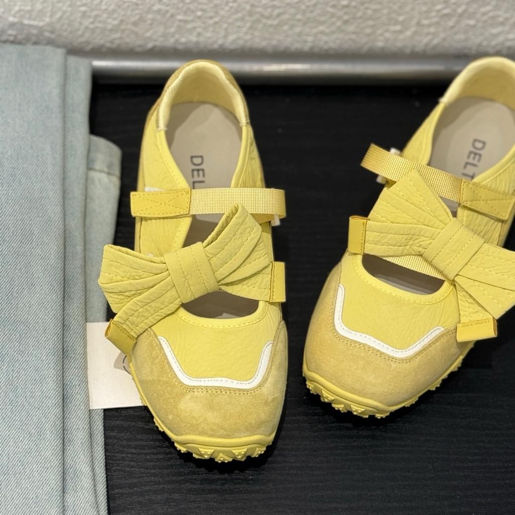 Dopamine style bow shallow mouth Mary Jane single shoes women's summer style o design ballet