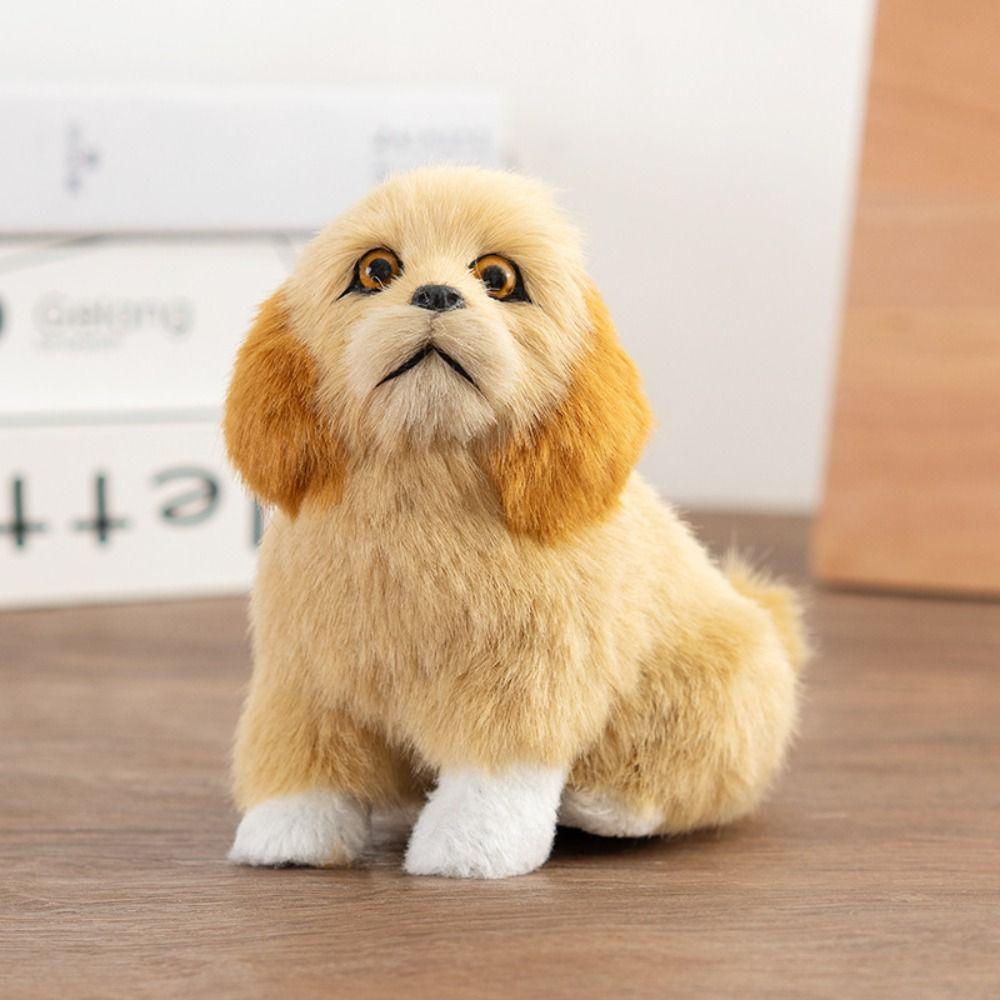 Fluffy Simulation Dog Plush Toy Delicate Sheepdog Plush Pillow  Valentine's Day Gifts